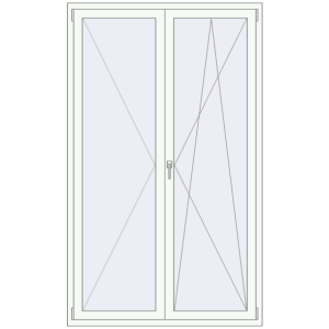 Buy Tilt-and-Turn 1300x2150 mm REHAU OPTIMUM EURO-DESIGN 70 RAL 9016 Traffic white two-sided