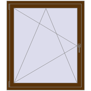 Buy Tilt-and-Turn 1090x1250 mm REHAU OPTIMUM EURO-DESIGN 70 WALNUT two-sided