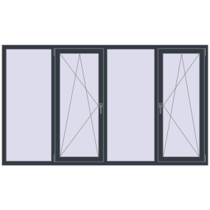 Buy Tilt-and-Turn 2400x1400 mm REHAU ENERGY-SAVING SYNEGO MD ANTHRACITE_GREY_STRUKTURAL two-sided