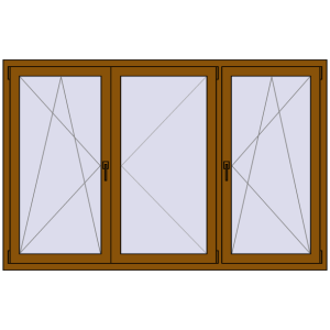 Okno plastikowe 2000x1300 mm Dwuskrzydłowe. Widok od środka Zamów teraz Okna skrzydłowe 2000x1300 mm REHAU BRILLANT DESIGN GOLDEN OAK dwustronny