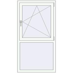 Buy Tilt-and-Turn 800x1500 mm REHAU OPTIMUM EURO-DESIGN 70 RAL 9016 Traffic white two-sided