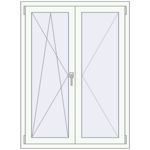 Buy Tilt-and-Turn 1000x1350 mm REHAU OPTIMUM EURO-DESIGN 70 RAL 9016 Traffic white two-sided