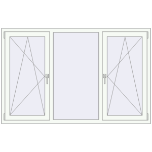 Buy Tilt-and-Turn 1800x1150 mm REHAU ENERGY-SAVING SYNEGO MD RAL 9016 Traffic white two-sided
