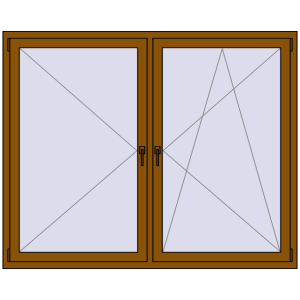 Okno plastikowe 1750x1450 mm Dwuskrzydłowe. Widok od środka Zamów teraz Okna skrzydłowe 1750x1450 mm REHAU ENERGY-SAVING SYNEGO MD GOLDEN OAK dwustronny