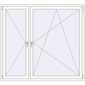 Okno plastikowe 1750x1600 mm Dwuskrzydłowe. Widok od środka Zamów teraz Okna skrzydłowe 1750x1600 mm REHAU OPTIMUM EURO-DESIGN 70 RAL 9016 Traffic white dwustronny