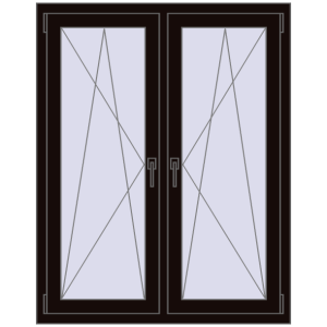 Zamów teraz Okna skrzydłowe 1050x1325 mm REHAU ENERGY-SAVING SYNEGO MD BLACK_BROWN dwustronny