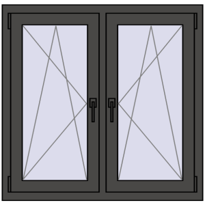 Zamów teraz Okna skrzydłowe 1020x1010 mm REHAU ENERGY-SAVING SYNEGO MD BASALT_GREY dwustronny