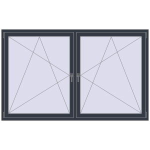 Buy Tilt-and-Turn 2100x1300 mm REHAU OPTIMUM EURO-DESIGN 70 ANTHRACITE_GREY_STRUKTURAL two-sided
