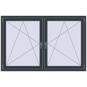 Zamów teraz Okna skrzydłowe 1680x1070 mm REHAU ENERGY-SAVING SYNEGO MD ANTHRACITE_GREY_STRUKTURAL dwustronny