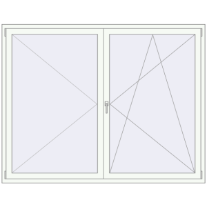 Buy Tilt-and-Turn 2050x1600 mm REHAU ENERGY-SAVING SYNEGO MD RAL 9016 Traffic white two-sided