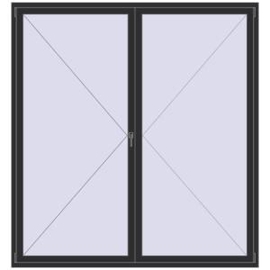 Buy Tilt-and-Turn 2100x2250 mm REHAU OPTIMUM EURO-DESIGN 70 ANTHRACITE_GREY_GLATT two-sided