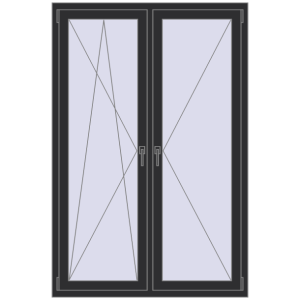 Buy Tilt-and-Turn 1200x1800 mm REHAU OPTIMUM EURO-DESIGN 70 ANTHRACITE_GREY_GLATT two-sided