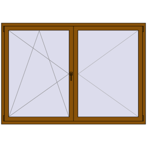Buy Okna skrzydłowe 2000x1400 mm REHAU OPTIMUM EURO-DESIGN 70 GOLDEN OAK dwustronny