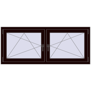 Zamów teraz Okna skrzydłowe 1560x650 mm REHAU ENERGY-SAVING SYNEGO MD CHOCOLATE_BROWN dwustronny