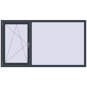 Okno plastikowe 2000x1100 mm Dwuskrzydłowe. Widok od środka Zamów teraz Okna skrzydłowe 2000x1100 mm REHAU OPTIMUM EURO-DESIGN 70 ANTHRACITE_GREY_STRUKTURAL dwustronny