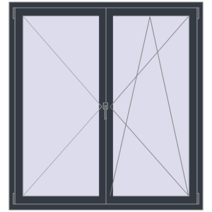 Buy Tilt-and-Turn 1400x1500 mm REHAU OPTIMUM EURO-DESIGN 70 ANTHRACITE_GREY_STRUKTURAL two-sided