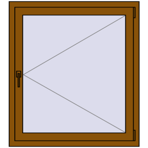 Okno plastikowe 960x1070 mm Jednoskrzydłowe. Widok od środka Zamów teraz Okna skrzydłowe 960x1070 mm EPSILON OPTIMA GOLDEN OAK dwustronny