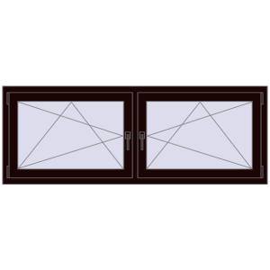 Zamów teraz Okna skrzydłowe 1830x665 mm REHAU ENERGY-SAVING SYNEGO MD CHOCOLATE_BROWN dwustronny