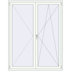 Buy Tilt-and-Turn 1440x1850 mm REHAU ENERGY-SAVING SYNEGO MD RAL 9016 Traffic white two-sided