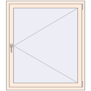 Buy Tilt-and-Turn 1100x1250 mm KORSA OPTIMUM REHAU EURO 70 CREAME_WHITE_50L-2 two-sided