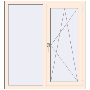 Buy Tilt-and-Turn 1100x1200 mm REHAU OPTIMUM EURO-DESIGN 70 CREAME_WHITE_50L-2 two-sided