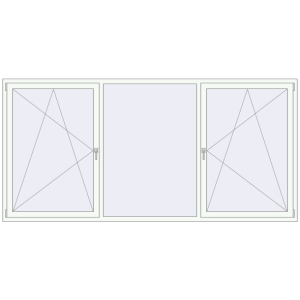 Buy Tilt-and-Turn 3000x1450 mm REHAU ENERGY-SAVING SYNEGO MD RAL 9016 Traffic white two-sided