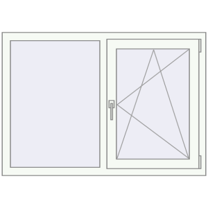 Buy Tilt-and-Turn 1240x870 mm REHAU OPTIMUM EURO-DESIGN 70 RAL 9016 Traffic white two-sided