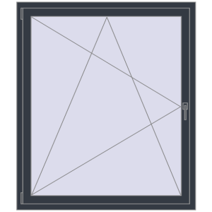 Zamów teraz Okna skrzydłowe 1250x1450 mm CLASICTHERM 70 ANTHRACITE_GREY_STRUKTURAL dwustronny