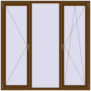 Zamów teraz Okna skrzydłowe 1800x1800 mm REHAU BRILLANT DESIGN WALNUT dwustronny