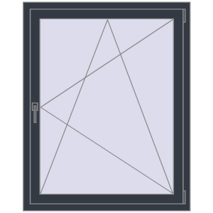Buy Tilt-and-Turn 1000x1250 mm REHAU OPTIMUM EURO-DESIGN 70 ANTHRACITE_GREY_STRUKTURAL two-sided