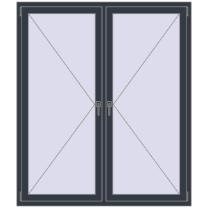 Buy Tilt-and-Turn 1500x1750 mm REHAU OPTIMUM EURO-DESIGN 70 ANTHRACITE_GREY_STRUKTURAL two-sided