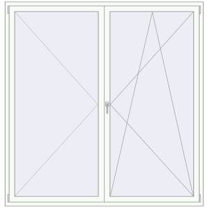 Buy Tilt-and-Turn 2060x2120 mm REHAU ENERGY-SAVING SYNEGO MD RAL 9016 Traffic white two-sided