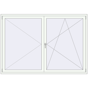 Buy Tilt-and-Turn 2100x1450 mm REHAU OPTIMUM EURO-DESIGN 70 RAL 9016 Traffic white two-sided