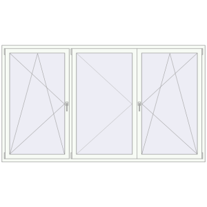 Buy Tilt-and-Turn 2630x1510 mm REHAU RENOVATION EURO 70 RAL 9016 Traffic white two-sided