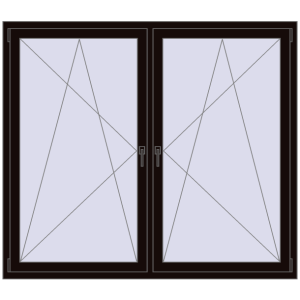 Zamów teraz Okna skrzydłowe 1840x1535 mm REHAU ENERGY-SAVING SYNEGO MD BLACK_BROWN dwustronny