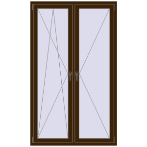 Okno plastikowe 1200x2000 mm Dwuskrzydłowe. Widok od środka Zamów teraz Okna skrzydłowe 1200x2000 mm REHAU OPTIMUM EURO-DESIGN 70 DARK_OAK dwustronny