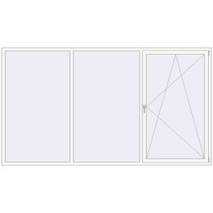 Buy Tilt-and-Turn 3200x1800 mm REHAU ENERGY-SAVING SYNEGO MD RAL 9016 Traffic white two-sided