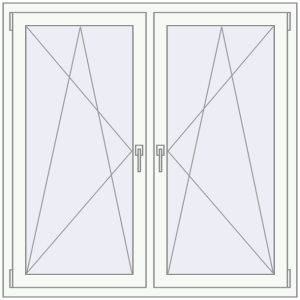 Buy Tilt-and-Turn 1280x1280 mm REHAU ENERGY-SAVING SYNEGO MD RAL 9016 Traffic white two-sided
