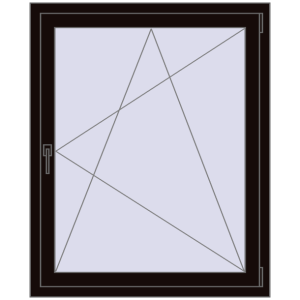 Zamów teraz Okna skrzydłowe 1000x1200 mm REHAU OPTIMUM EURO-DESIGN 70 BLACK_BROWN dwustronny