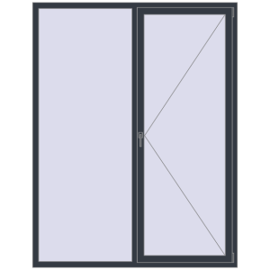 Buy Tilt-and-Turn 1700x2200 mm REHAU OPTIMUM EURO-DESIGN 70 ANTHRACITE_GREY_STRUKTURAL two-sided