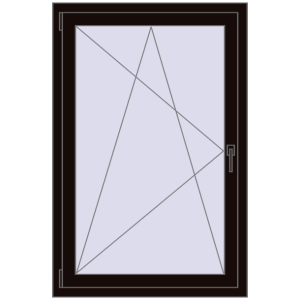 Zamów teraz Okna skrzydłowe 900x1300 mm REHAU OPTIMUM EURO-DESIGN 70 BLACK_BROWN dwustronny