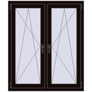 Zamów teraz Okna skrzydłowe 1065x1250 mm REHAU ENERGY-SAVING SYNEGO MD BLACK_BROWN dwustronny