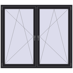 Zamów teraz Okna skrzydłowe 1840x1565 mm REHAU ENERGY-SAVING SYNEGO MD BLACK_ULTI-MATT dwustronny