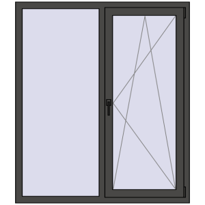 Buy Tilt-and-Turn 1300x1500 mm REHAU ENERGY-SAVING SYNEGO MD BASALT_GREY two-sided