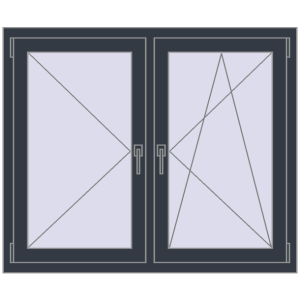 Buy Tilt-and-Turn 1200x1000 mm REHAU OPTIMUM EURO-DESIGN 70 ANTHRACITE_GREY_STRUKTURAL two-sided