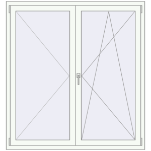 Buy Tilt-and-Turn 1450x1550 mm REHAU ENERGY-SAVING SYNEGO MD RAL 9016 Traffic white two-sided