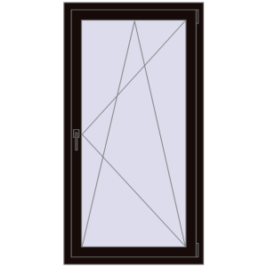 Buy Tilt-and-Turn 800x1500 mm REHAU OPTIMUM EURO-DESIGN 70 BLACK_BROWN two-sided