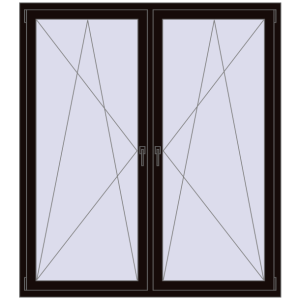 Buy Tilt-and-Turn 1600x1800 mm REHAU OPTIMUM EURO-DESIGN 70 BLACK_BROWN two-sided