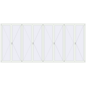 Buy Tilt-and-Turn 5000x2300 mm REHAU ENERGY-SAVING SYNEGO MD RAL 9016 Traffic white two-sided