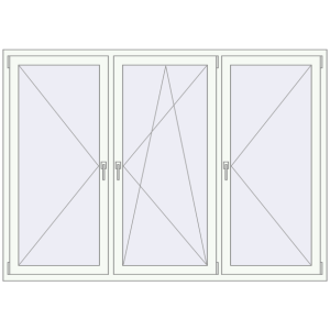 Buy Tilt-and-Turn 2100x1500 mm REHAU OPTIMUM EURO-DESIGN 70 RAL 9016 Traffic white two-sided
